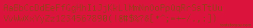 Freepixel Font – Brown Fonts on Red Background