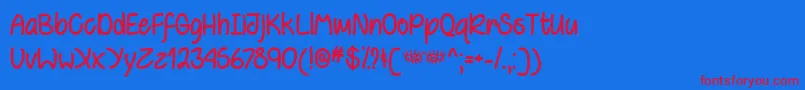 BehindVioletEyesTtf Font – Red Fonts on Blue Background
