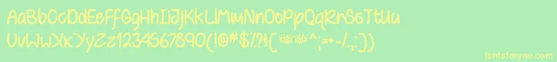 BehindVioletEyesTtf Font – Yellow Fonts on Green Background