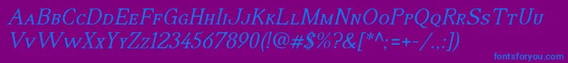 IrianisadfstylestdItalic Font – Blue Fonts on Purple Background