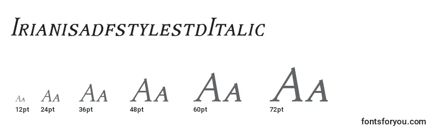 IrianisadfstylestdItalic Font Sizes