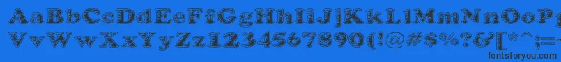 BatteredCooper Font – Black Fonts on Blue Background