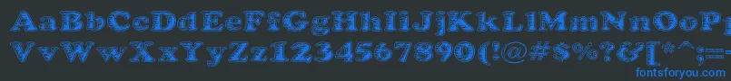 BatteredCooper Font – Blue Fonts on Black Background