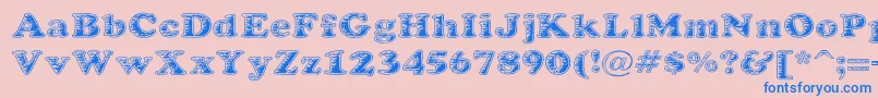 BatteredCooper Font – Blue Fonts on Pink Background