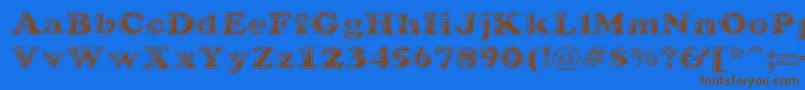BatteredCooper Font – Brown Fonts on Blue Background