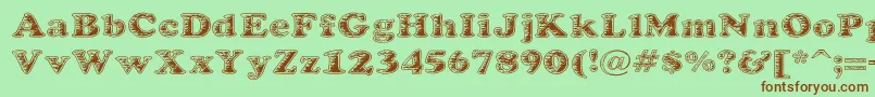 BatteredCooper Font – Brown Fonts on Green Background