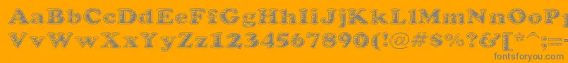 BatteredCooper-Schriftart – Graue Schriften auf orangefarbenem Hintergrund