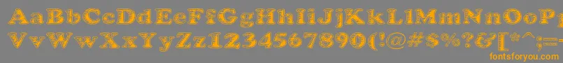 BatteredCooper-Schriftart – Orangefarbene Schriften auf grauem Hintergrund