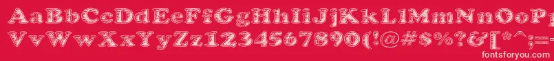 BatteredCooper Font – Pink Fonts on Red Background