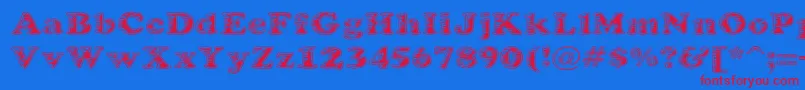 BatteredCooper Font – Red Fonts on Blue Background