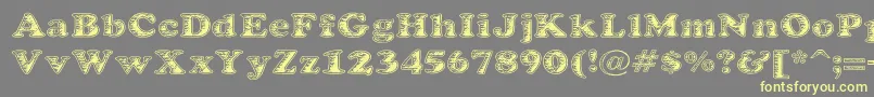 BatteredCooper Font – Yellow Fonts on Gray Background