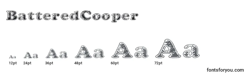 Размеры шрифта BatteredCooper