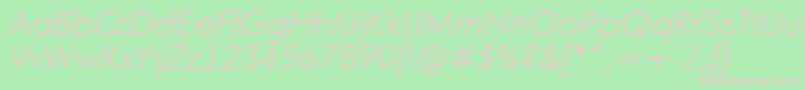 AFuturaortoltLightitalic Font – Pink Fonts on Green Background