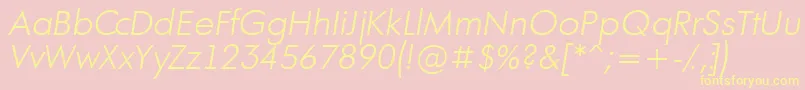 AFuturaortoltLightitalic Font – Yellow Fonts on Pink Background