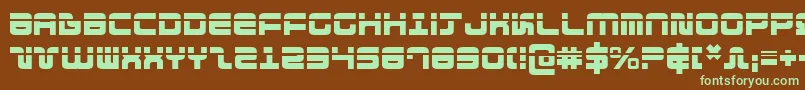 Direktorlaser-fontti – vihreät fontit ruskealla taustalla