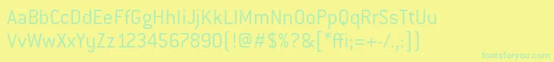 ConduitItcLight-fontti – vihreät fontit keltaisella taustalla