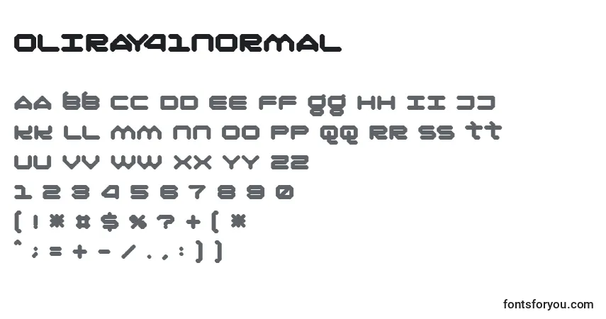 Schriftart Oliray41Normal – Alphabet, Zahlen, spezielle Symbole