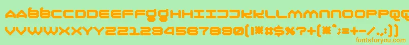 Oliray41Normal Font – Orange Fonts on Green Background