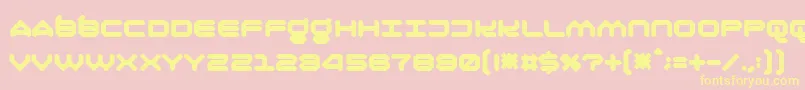 Oliray41Normal-Schriftart – Gelbe Schriften auf rosa Hintergrund