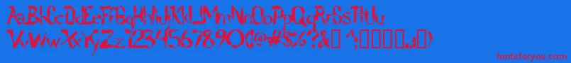 Lochen Font – Red Fonts on Blue Background