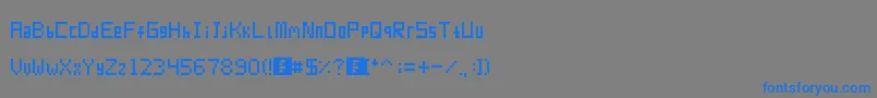 フォントPixur – 灰色の背景に青い文字