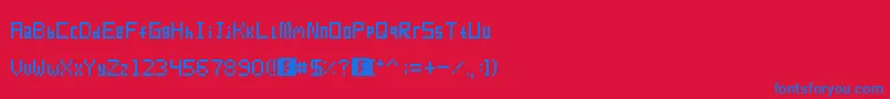 Pixur Font – Blue Fonts on Red Background