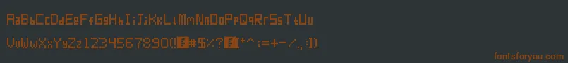 Pixur-Schriftart – Braune Schriften auf schwarzem Hintergrund