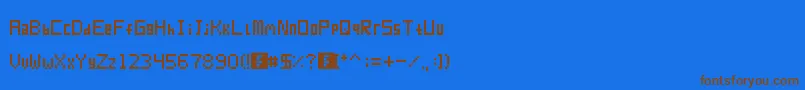 Pixur Font – Brown Fonts on Blue Background