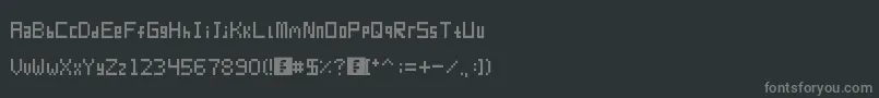 Fonte Pixur – fontes cinzas em um fundo preto