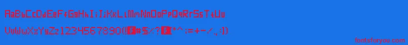 Pixur Font – Red Fonts on Blue Background