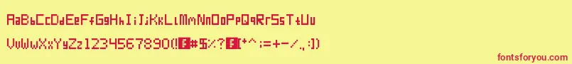 フォントPixur – 赤い文字の黄色い背景