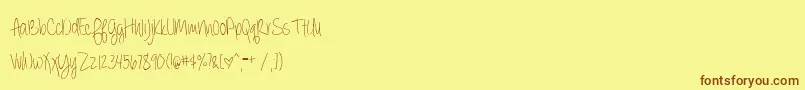 BmdAlwaysForever Font – Brown Fonts on Yellow Background