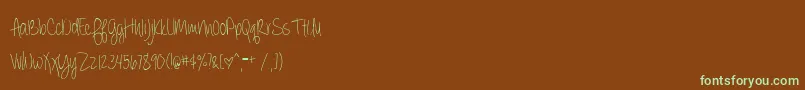 BmdAlwaysForever Font – Green Fonts on Brown Background