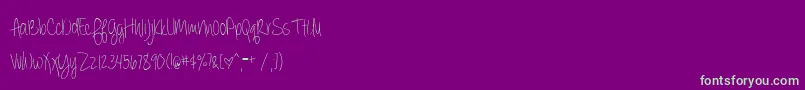 BmdAlwaysForever Font – Green Fonts on Purple Background