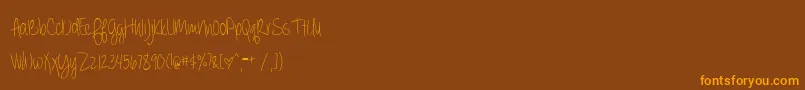 BmdAlwaysForever Font – Orange Fonts on Brown Background