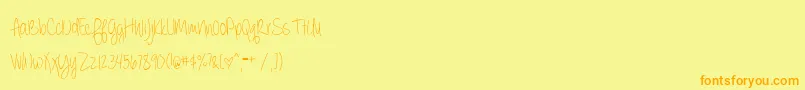 BmdAlwaysForever Font – Orange Fonts on Yellow Background