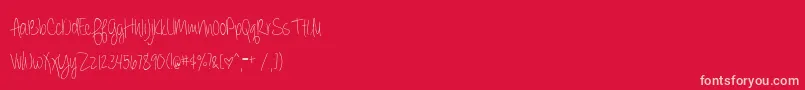 Fonte BmdAlwaysForever – fontes rosa em um fundo vermelho