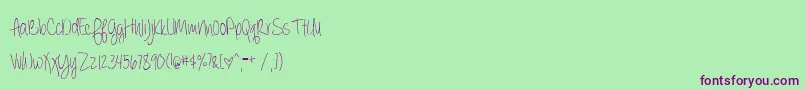fuente BmdAlwaysForever – Fuentes Moradas Sobre Fondo Verde