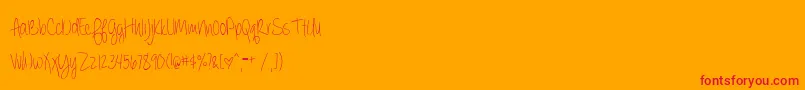 BmdAlwaysForever-fontti – punaiset fontit oranssilla taustalla