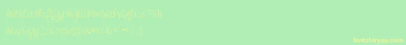 Fonte BmdAlwaysForever – fontes amarelas em um fundo verde