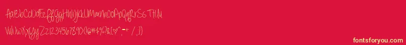 BmdAlwaysForever Font – Yellow Fonts on Red Background