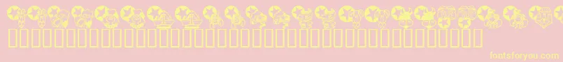 KrNewAstro Font – Yellow Fonts on Pink Background