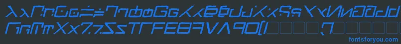 GreenMartianDistressedItalic Font – Blue Fonts on Black Background