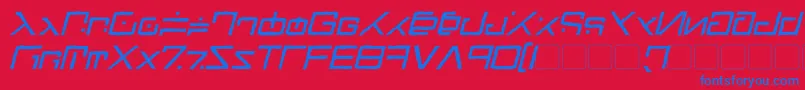 Шрифт GreenMartianDistressedItalic – синие шрифты на красном фоне