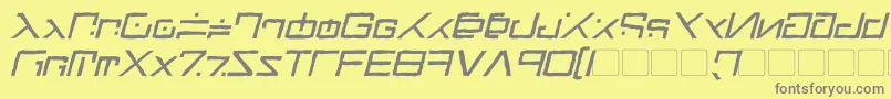 En savoir plus sur la police GreenMartianDistressedItalic Police GreenMartianDistressedItalic – polices grises sur fond jaune