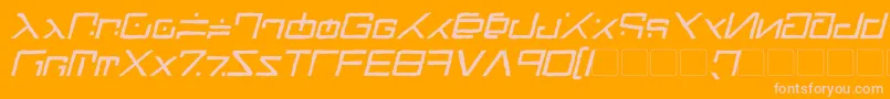 GreenMartianDistressedItalic Font – Pink Fonts on Orange Background