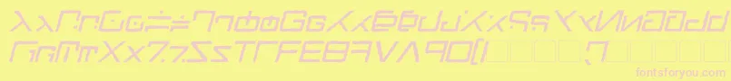 GreenMartianDistressedItalic Font – Pink Fonts on Yellow Background