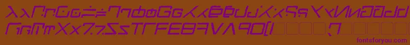 GreenMartianDistressedItalic Font – Purple Fonts on Brown Background
