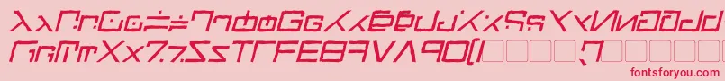 GreenMartianDistressedItalic Font – Red Fonts on Pink Background
