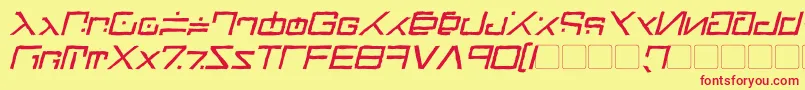 Шрифт GreenMartianDistressedItalic – красные шрифты на жёлтом фоне